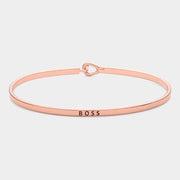 "Boss" Thin Brass Metal Hook Bracelet