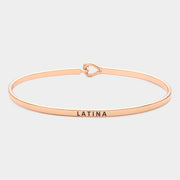 "Latina" Thin Brass Metal Hook Bracelet