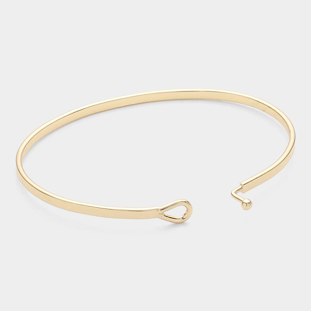 "OMG" Thin Brass Metal Hook Bracelet