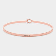 "OMG" Thin Brass Metal Hook Bracelet