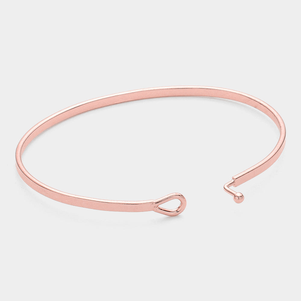 "OMG" Thin Brass Metal Hook Bracelet