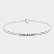 "Single Lady" Thin Brass Metal Hook Bracelet