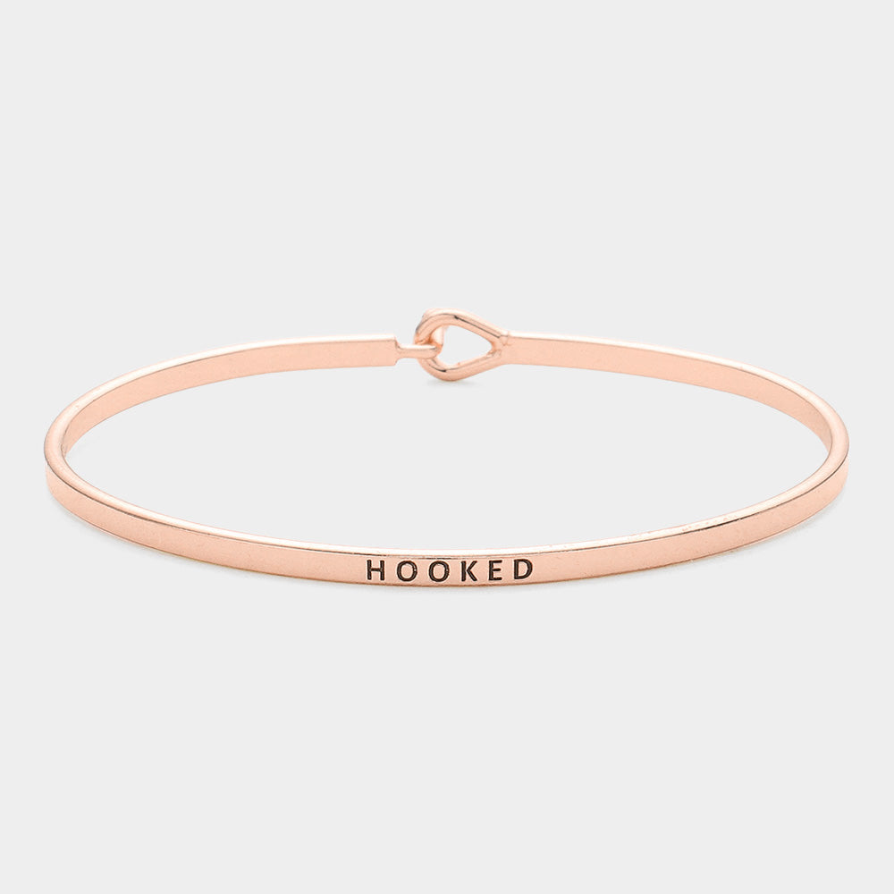 "Hooked" Thin Brass Metal Hook Bracelet