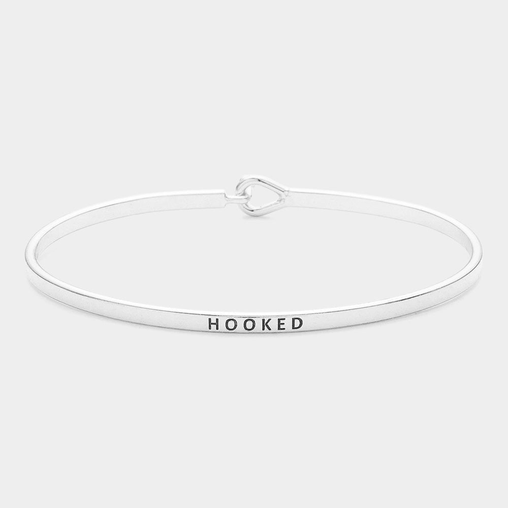 "Hooked" Thin Brass Metal Hook Bracelet