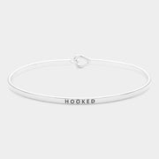 "Hooked" Thin Brass Metal Hook Bracelet