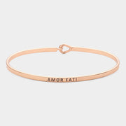 "Amor Fati" Thin Brass Metal Hook Bracelet