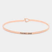 "Thing One" Thin Brass Metal Hook Bracelet