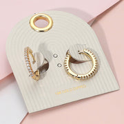 18K Gold Dipped Stone Paved Huggie Hoop Earrings