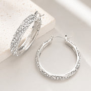 CZ Embellished Hoop Pin Catch Earrings