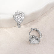 14K Gold Dipped Heart CZ Mini Huggie Hoop Earrings