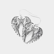 Crystal Detail Metal Wings Earrings