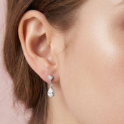 14K Gold Dipped Teardrop CZ Drop Earrings