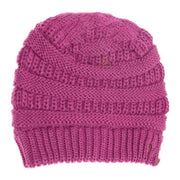 C.C CRISS CROSS PONYTAIL KNIT BEANIE