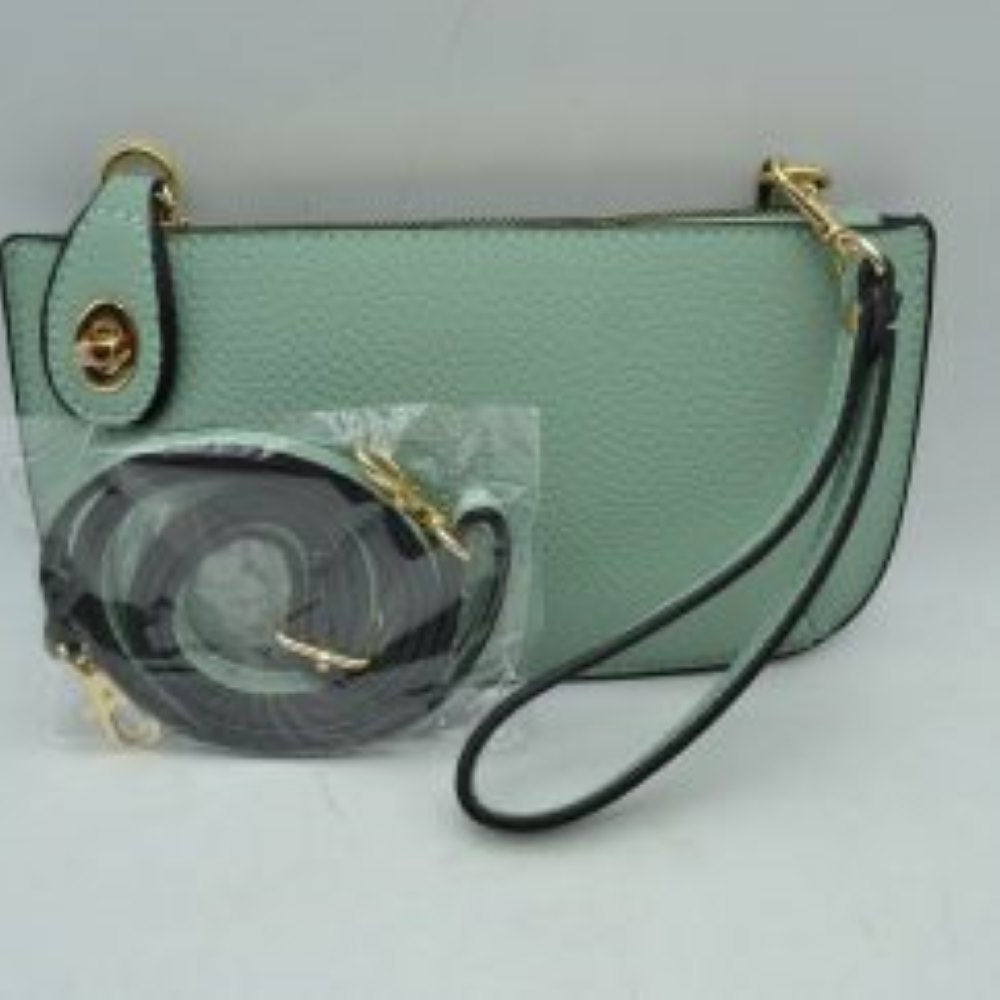 Pebbled Crossbody Clutch Bag with Removable Straps