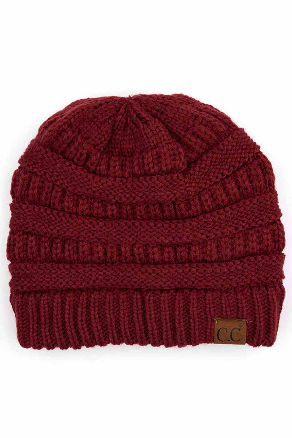 C.C Women's Ribbed Knit Solid Color Beanie