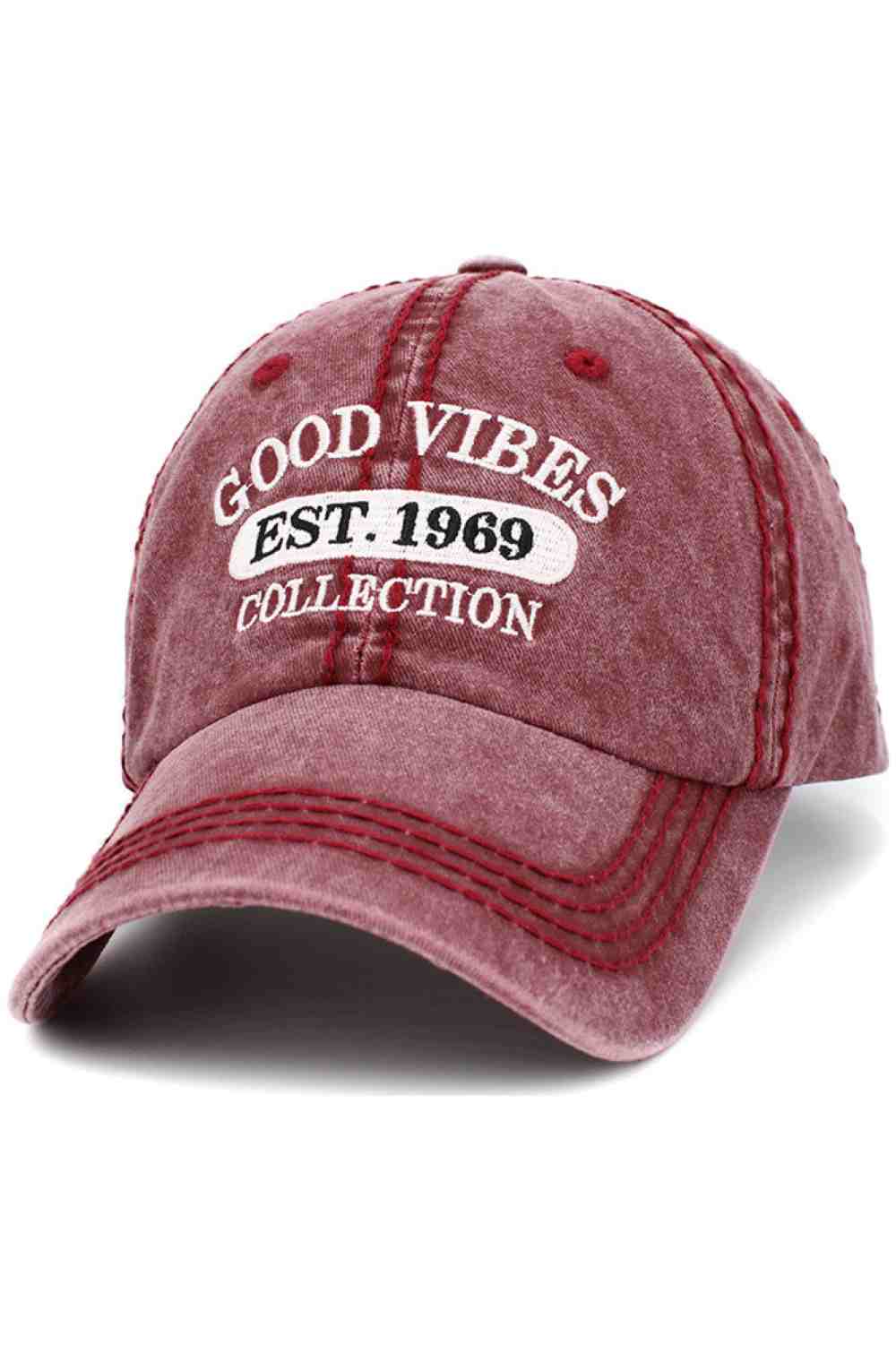 GOOD VIBES WASHED VINTAGE BASEBALL CAP