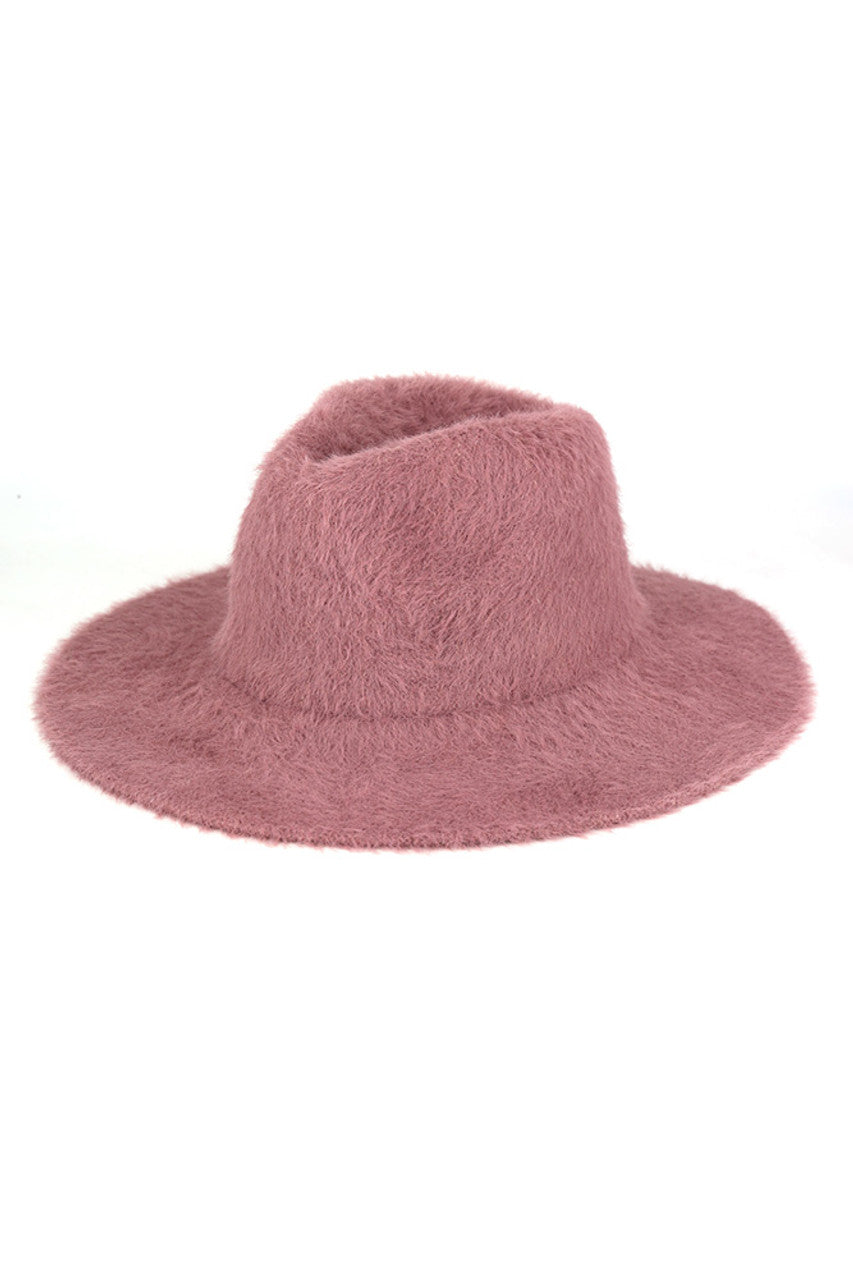 Fuzzy Palin Solid Winter Fedora Hat