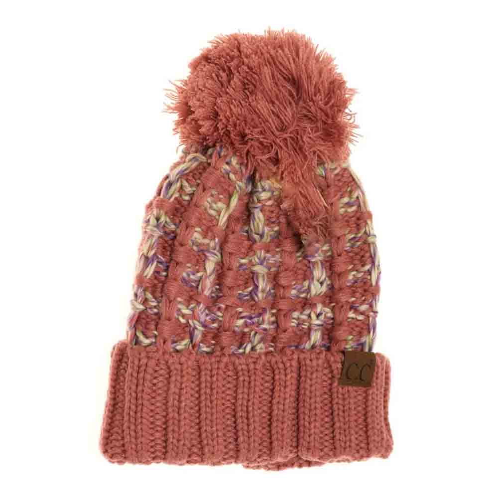 Ombre Double Slipstitch Pom C.C Beanie