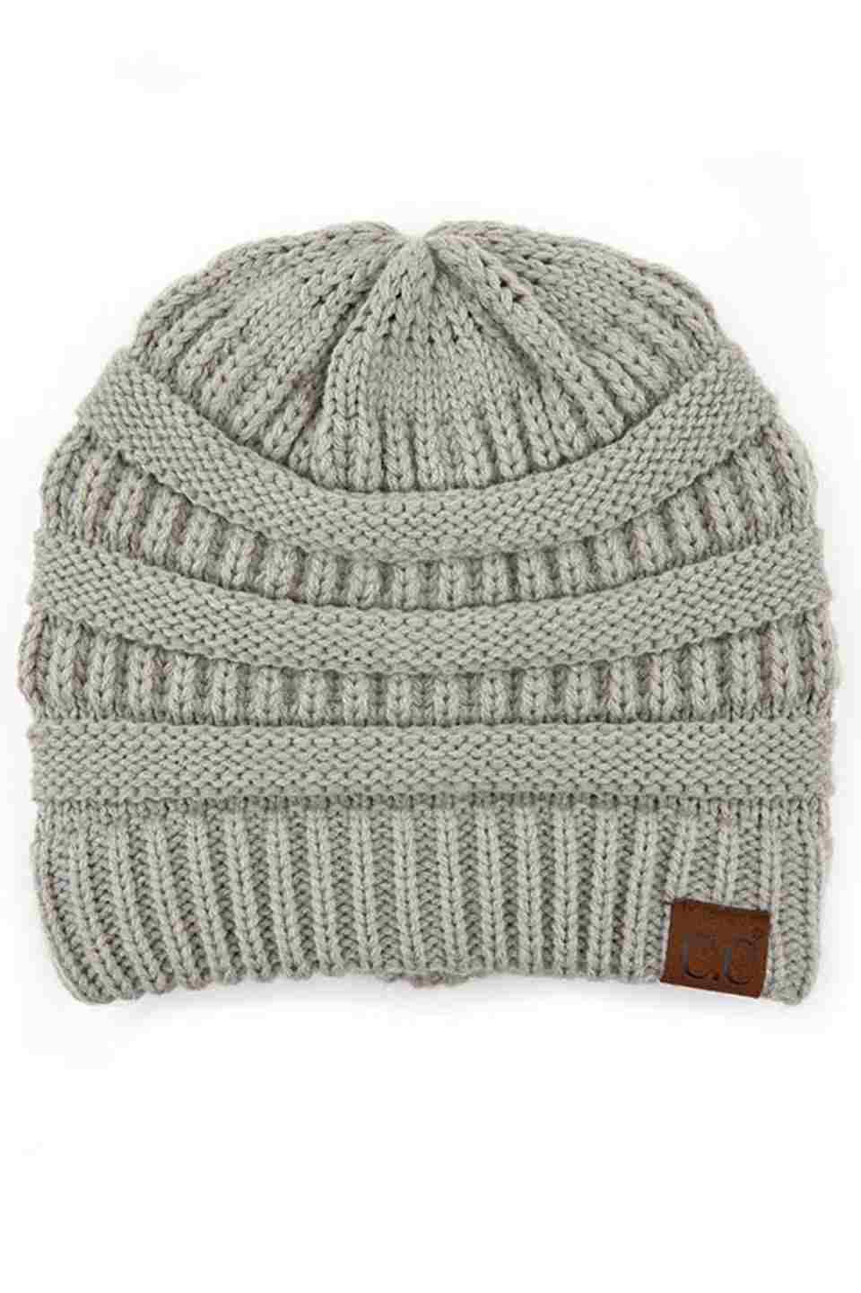 C.C Women's Ribbed Knit Solid Color Beanie