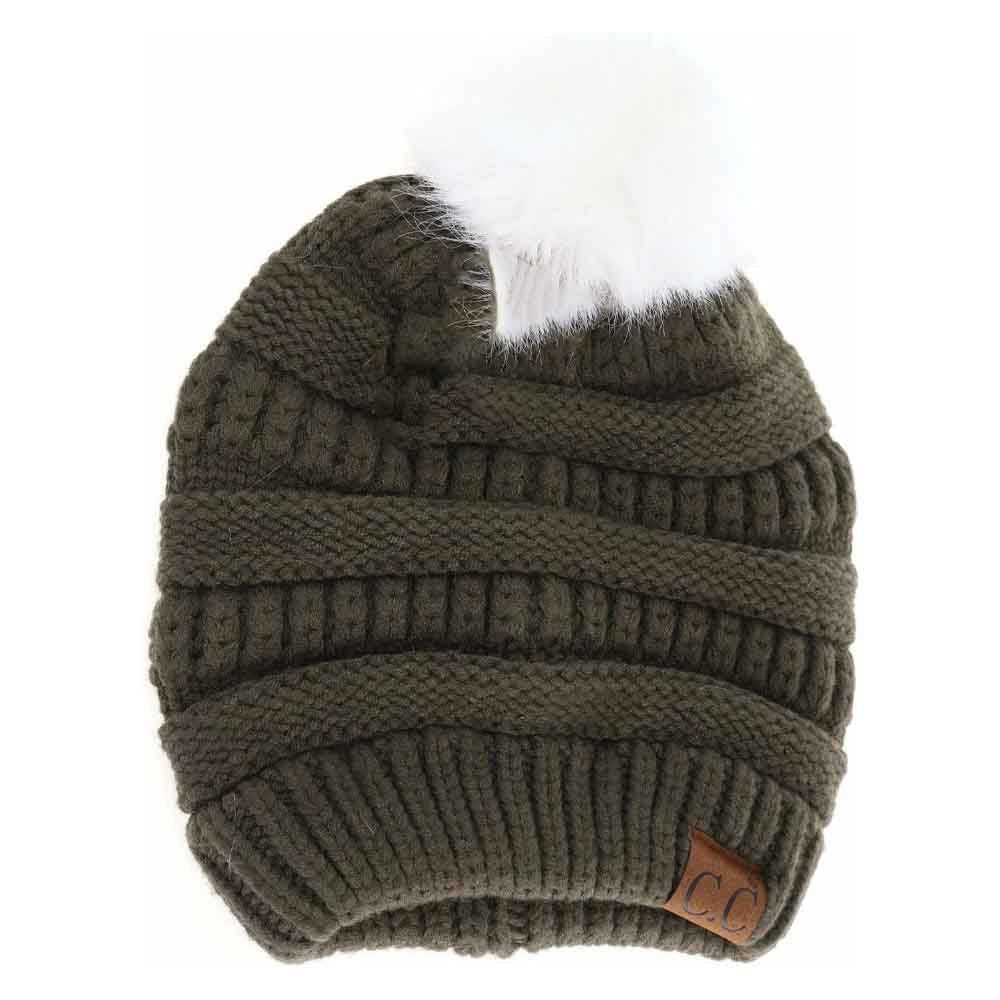 Super Soft Matching Fur Pom C.C Beanie
