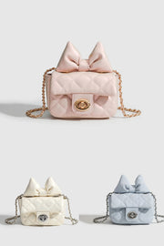 Mini fashion small square bag, summer ballet sports style bow mini crossbody bag, rhombus mini crossbody bag for women, toddler purse