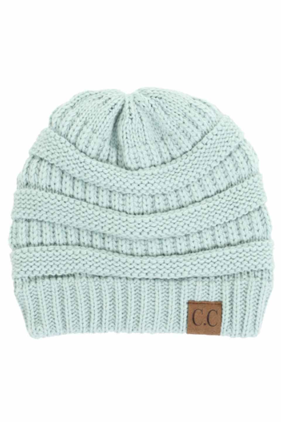 C.C Women's Ribbed Knit Solid Color Beanie