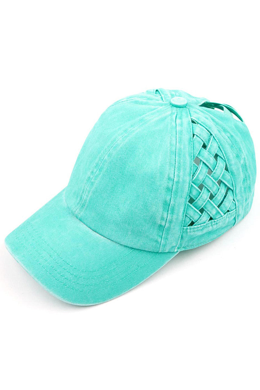 C.C WEAVON BASKET CRISS-CROSS PONYCAP