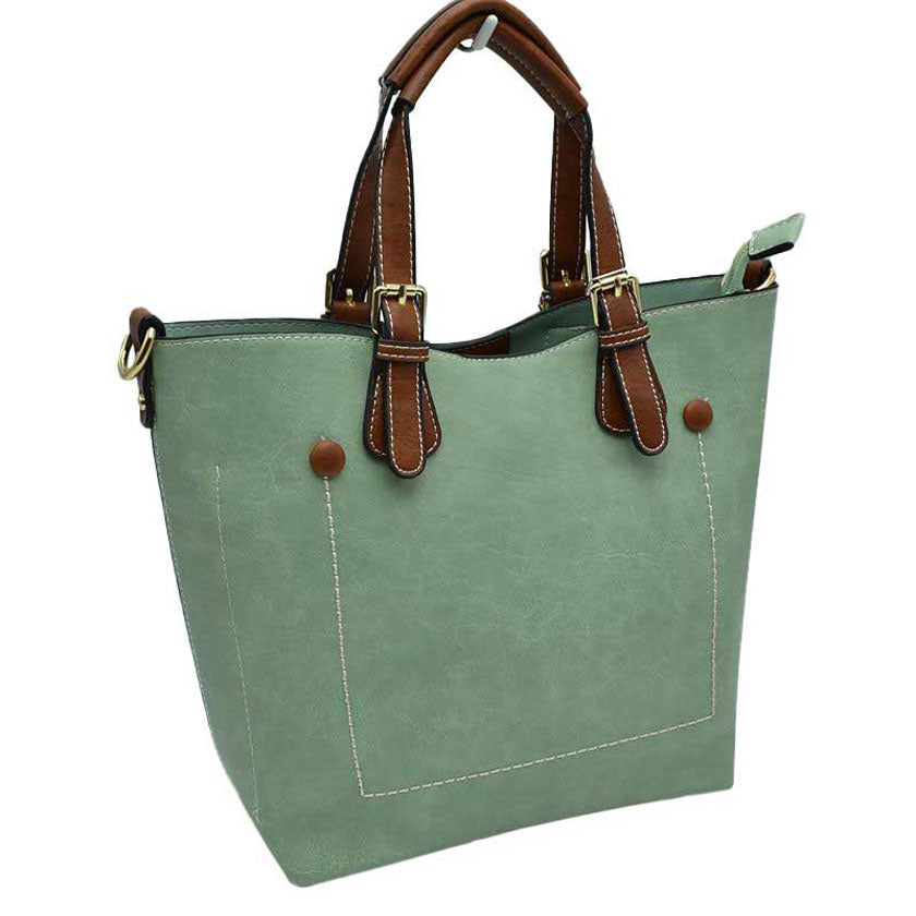 Vegan Leather Tote Shoulder Handbags For Women