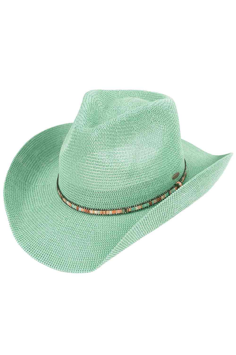 C.C Multi Colored Trim Band Knitted Cowboy Hat