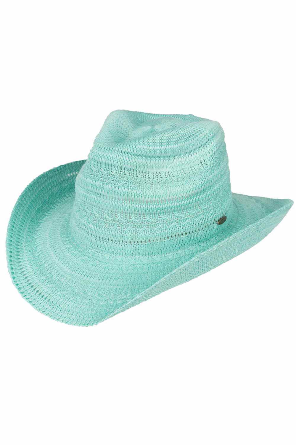 C.C Pattern Knitted Solid Cowboy Hat
