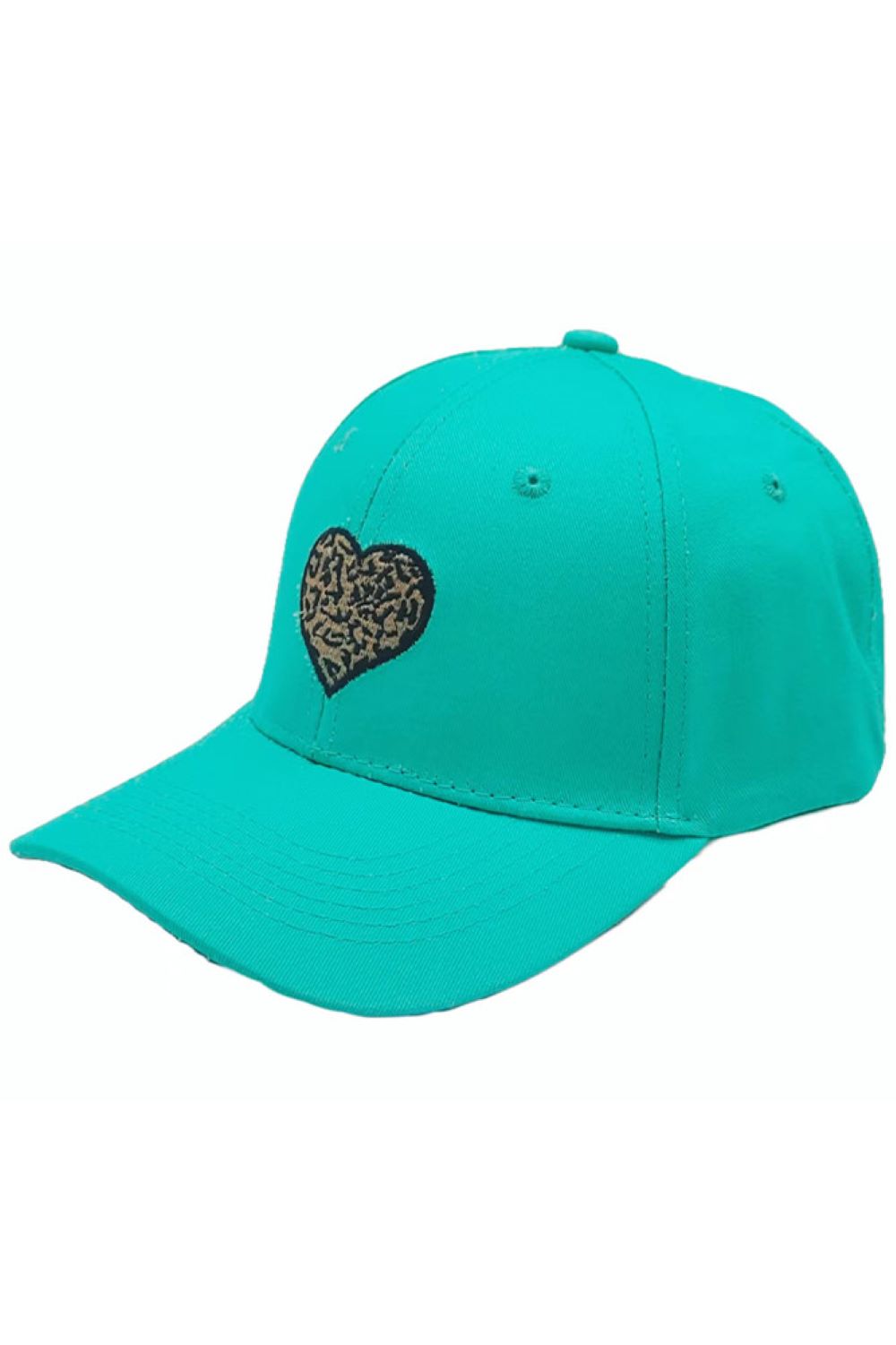Leopard Pattern Heart Patch Baseball Cap