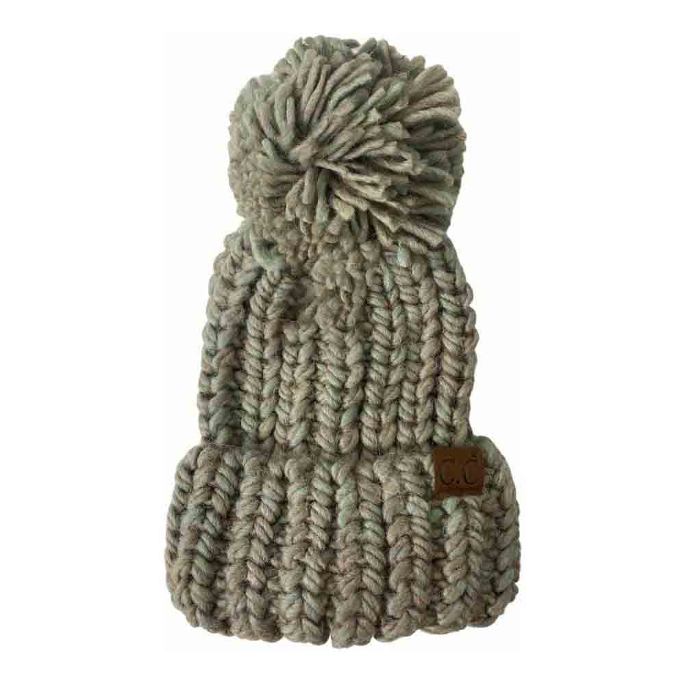Chunky Knit Yarn Pom C.C Beanie