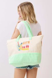 SIPS ABOUT TO GO DOWN Letter Terry Tote Bag