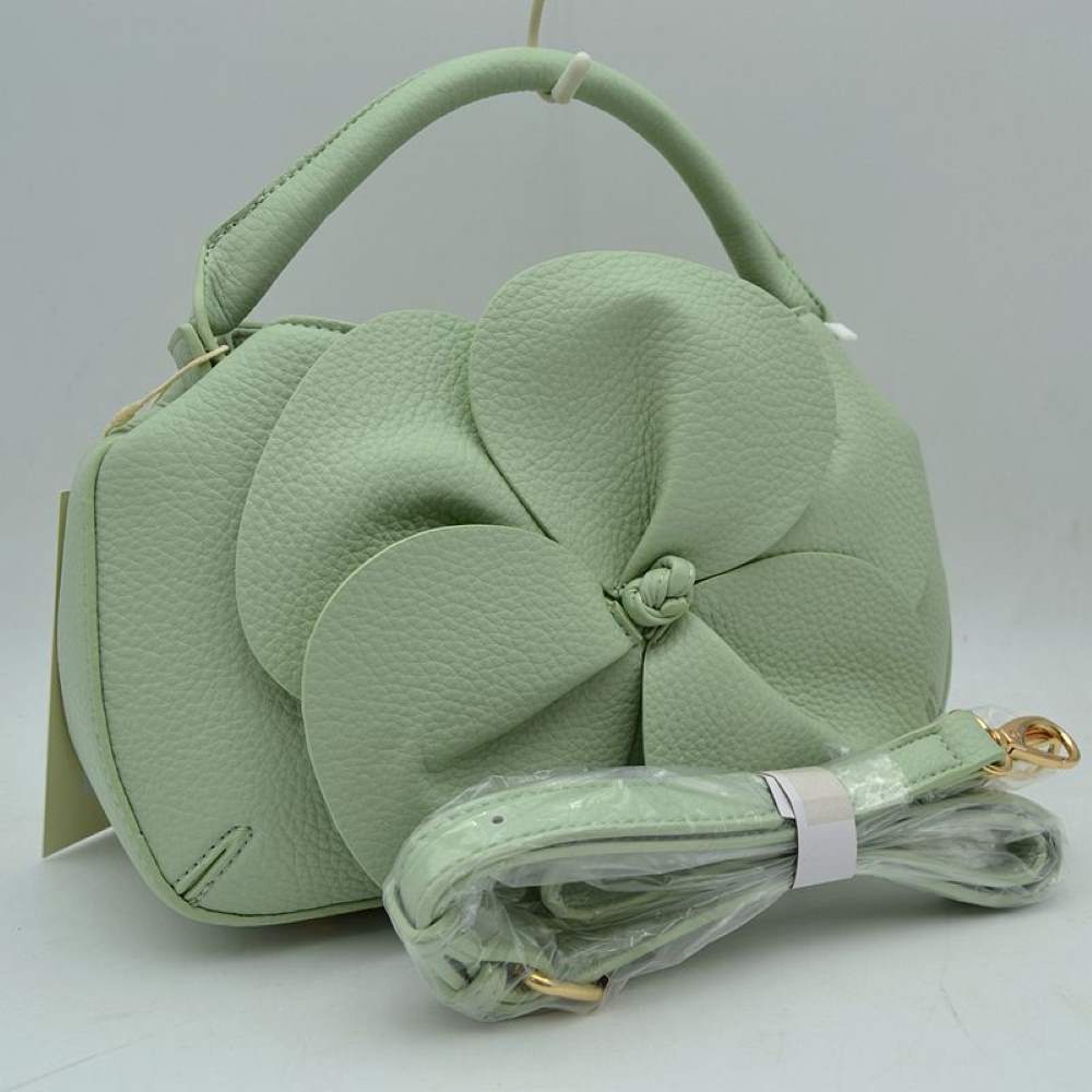 Sculptural Floral Accent Satchel – Convertible Textured Crossbody Bag