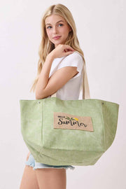 Shoulder & Bucket Style HELLO SUMMER Canvas Bag