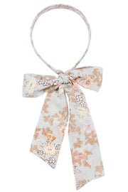 Floral print head band with ponytail