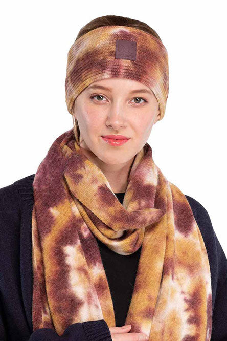 C.C Tie Dye Headband With Rubber Patch Headwrap Earmuffs