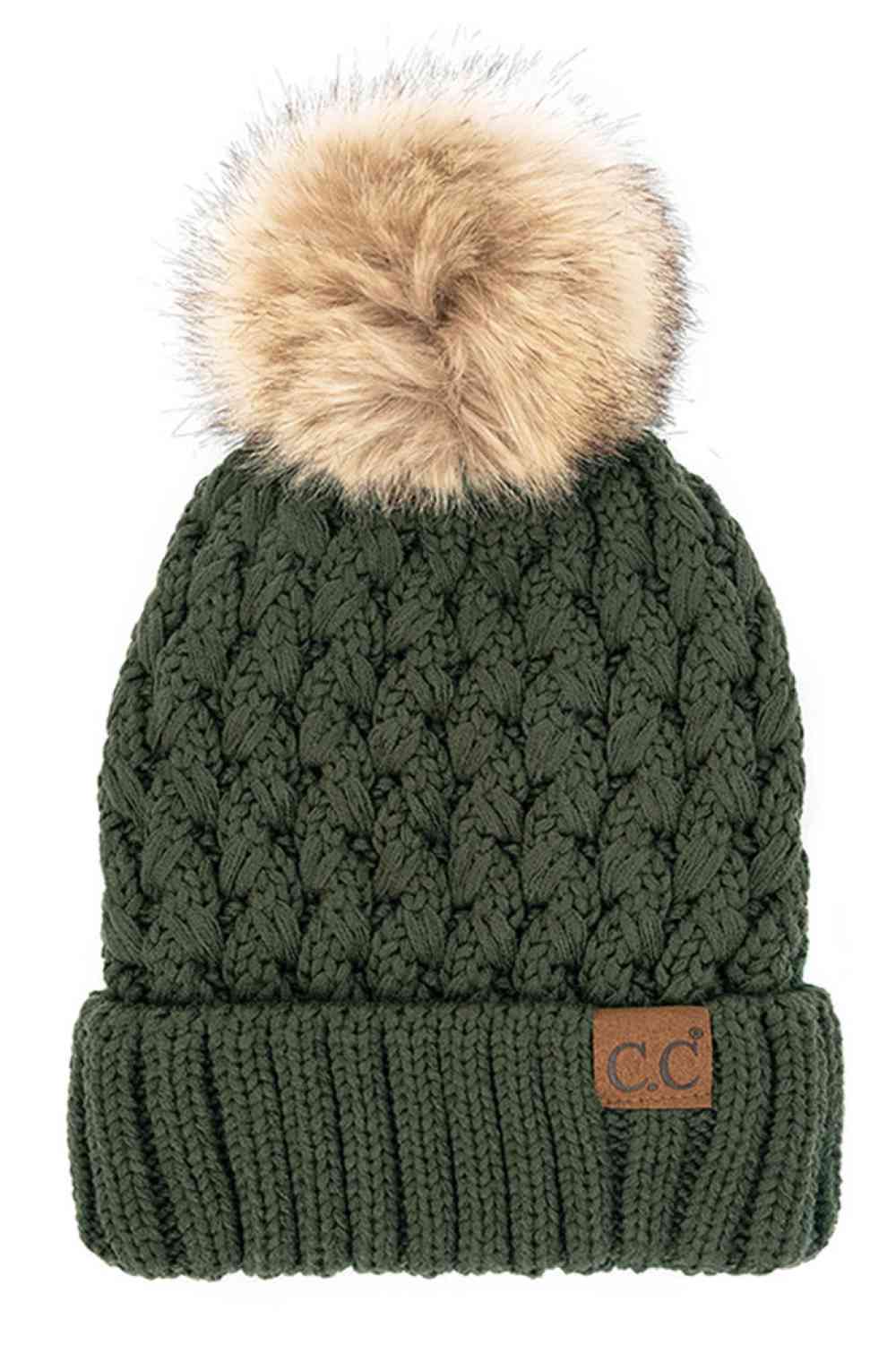 C.C Lattice Crossover Stitch Beanie