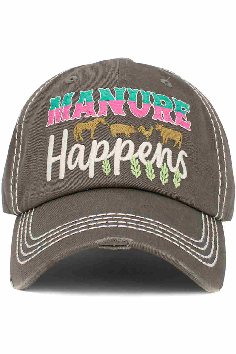 MANURE HAPPENS Vintage Baseball Cap