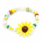 Lovely Garden Multi Beaded Bloom Flower Stretch Bracelet