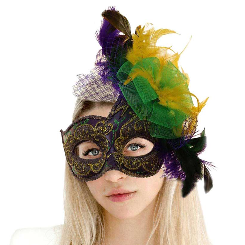 Mardi Gras Feather Mask