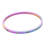 Stainless Steel Crystal Embellished Bangle Evening Bracelet