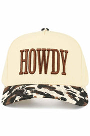 C.C HOWDY Embroidered Letter with Cow Print Trucker Hat