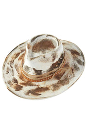 Distressed Fabric Band Rustic Vintage Cowgirl Fedora Hat