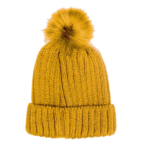 Soft Cozy Cable Knit Pom Pom Beanie Hat