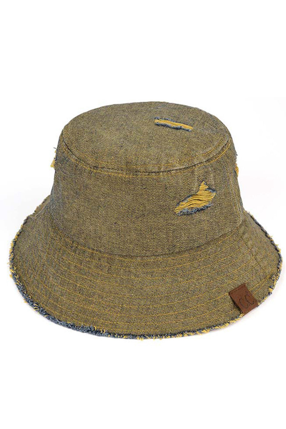 C.C STONE WASHED DENIM BUCKET HAT