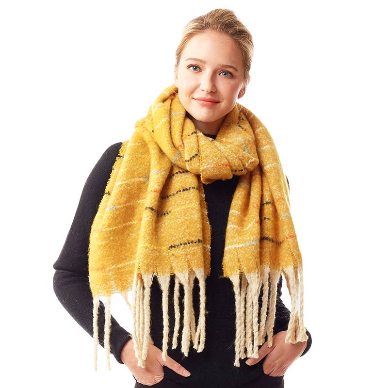 Glitz Colorful Stitch Fuzzy Oblong Scarf