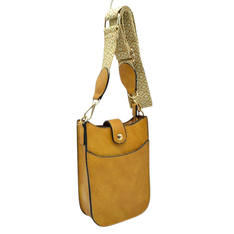 Vegan Leather Crossbody Bag with Adjustable Guitar Straps