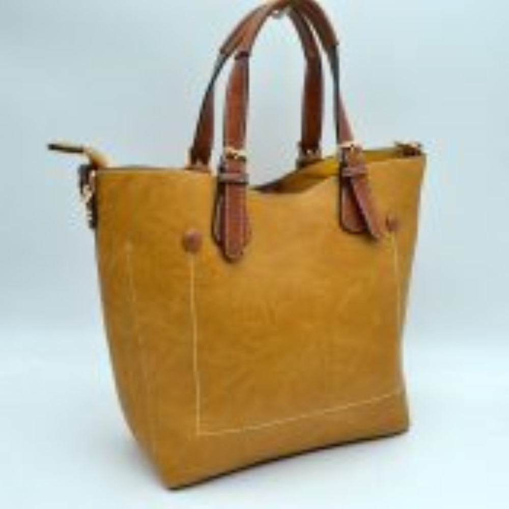 Vegan Leather Tote Shoulder Handbags For Women