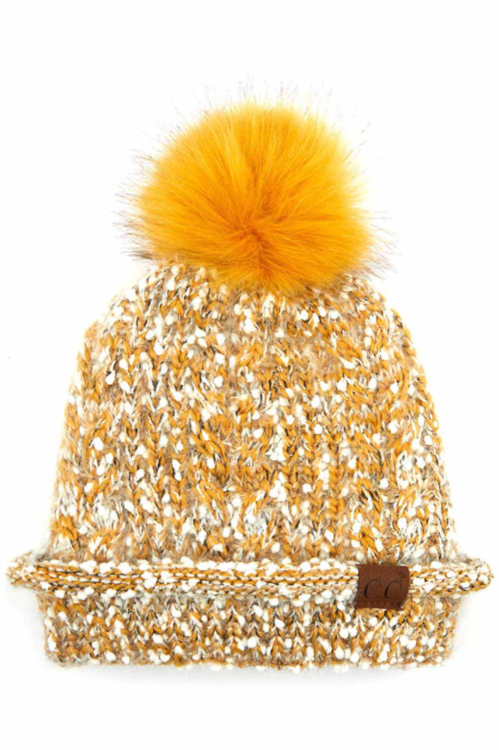 C.C Eyelash Confetti Yarn Knit Beanie With Pom